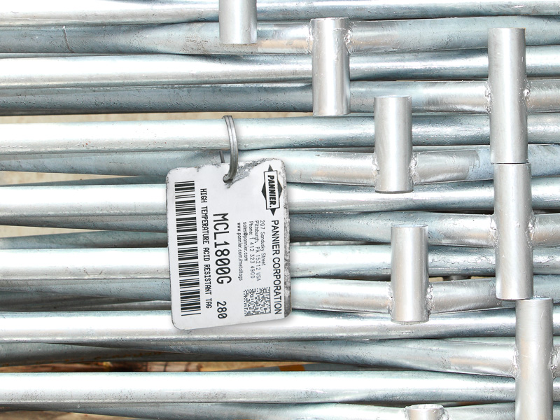 Pannier MCL1000A bar code tag on galvanized steel