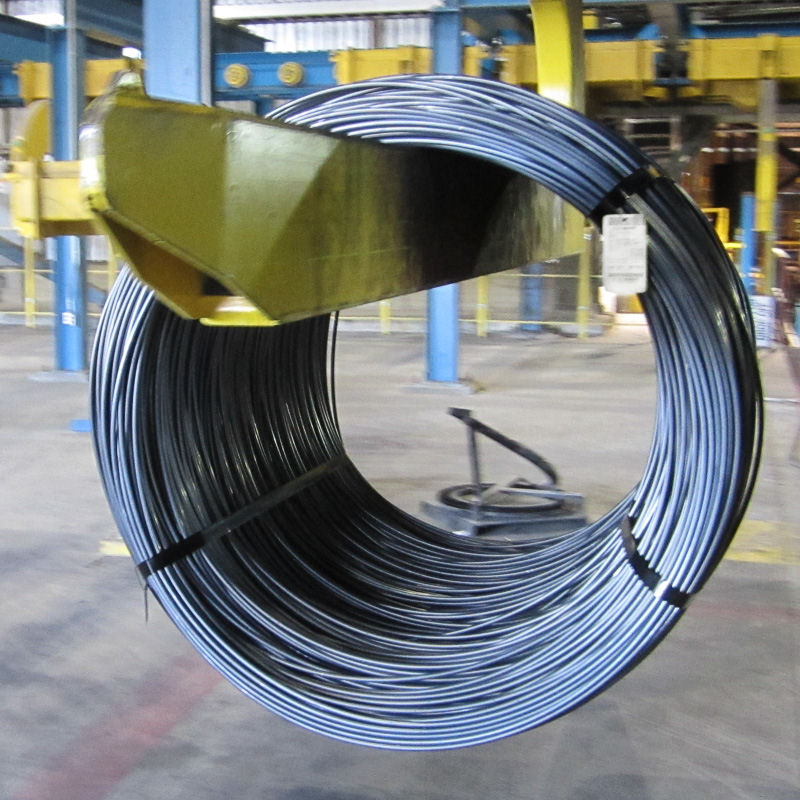 tagging hot coils of wire rod