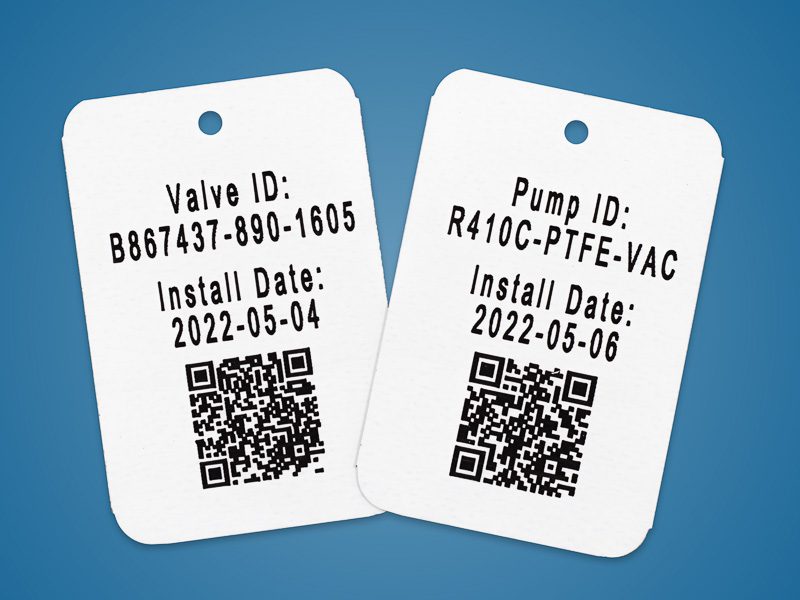 etiquetas de activos de acero inoxidable de alta temperatura impresas con códigos QR