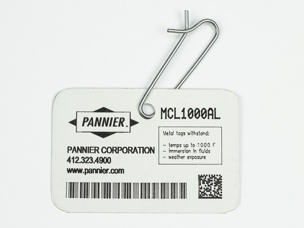metal bar code tag with attaching clip