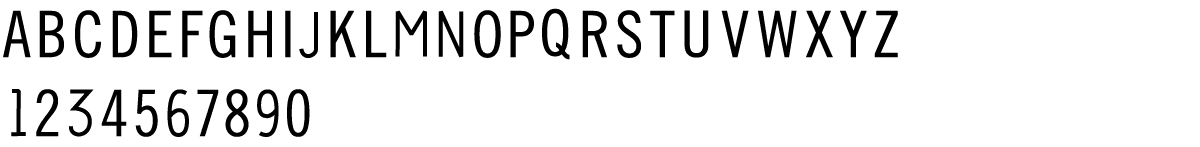 letras y números en fuente gótica condensada