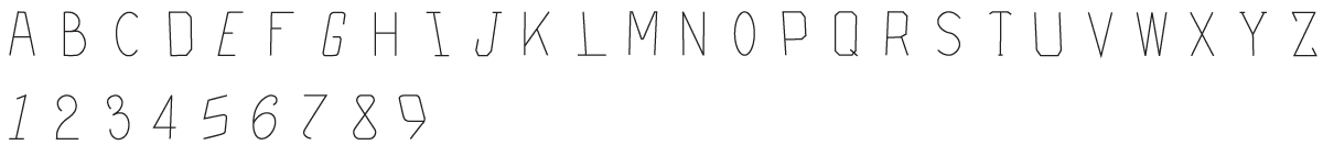 letras y números en fuente Pann-Ident