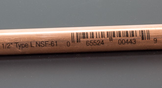 bar coding copper pipe