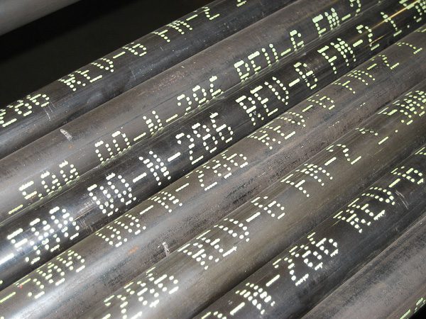 high contrast stenciling steel pipe