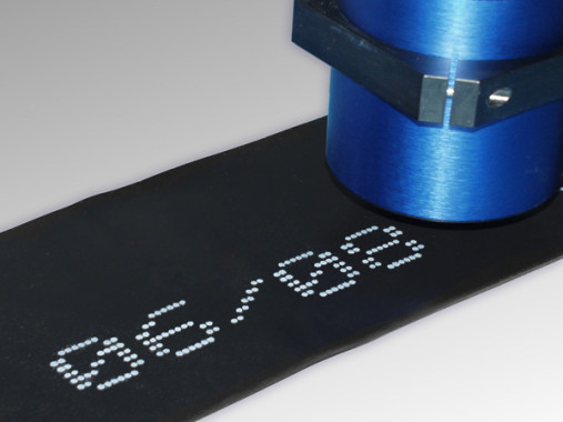 printing date and time codes on extruded rubber
