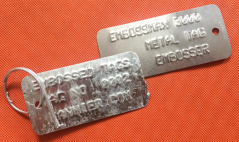 Embossed Metal Tags for Industrial Product ID and Tracking