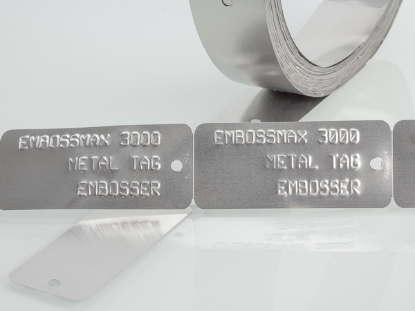 coiled metal tags for embossing