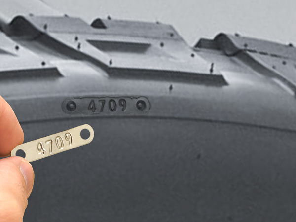 Debossed metal tags mold identification