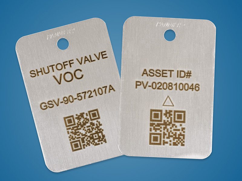 etiquetas de activos de acero inoxidable impresas con códigos QR