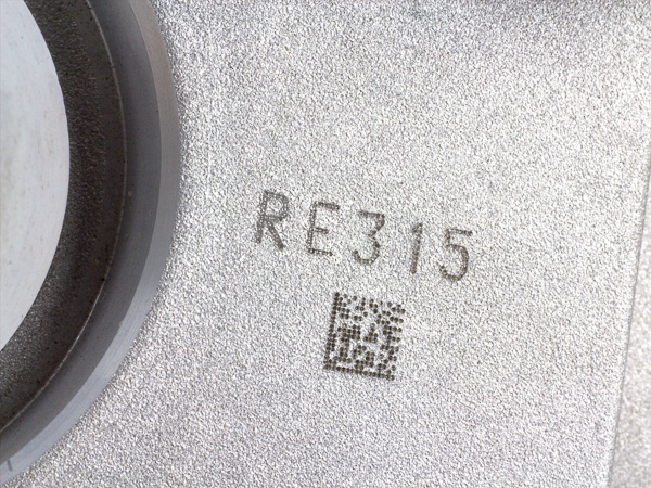 dot peen 2D code marking on automotive casting