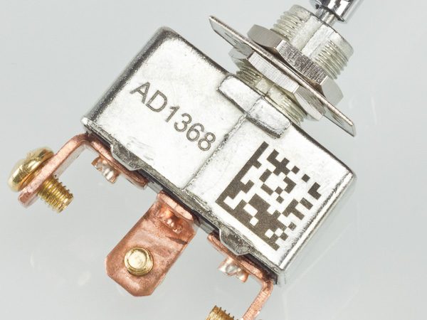 Laser mark on metal part