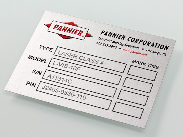 laser marked serial number tag