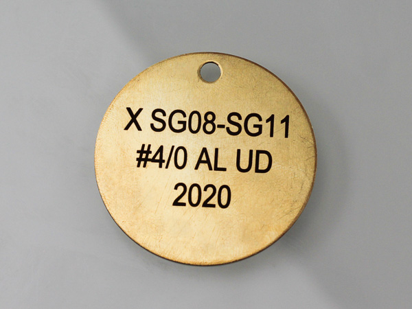 brass valve and pipe tag marking