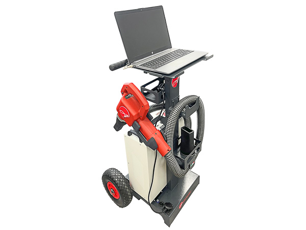 laser marking system on a portable cart