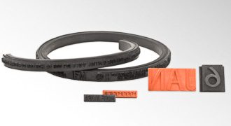 Rubber printing type dies