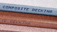 Ink jet printing on wood composite
