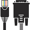 Conexiones de cables Ethernet y serie