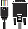 Conexiones de cables Ethernet y serie