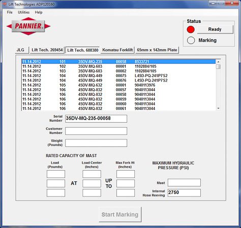 entrada de datos de software personalizado