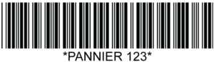 Ejemplo de código de barras Código 39: PANNIER 123